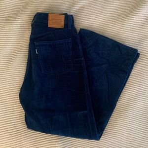 Levi’s Ribcage Navy Corduroy Wide Leg Pant